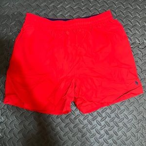Red polo swim trunks